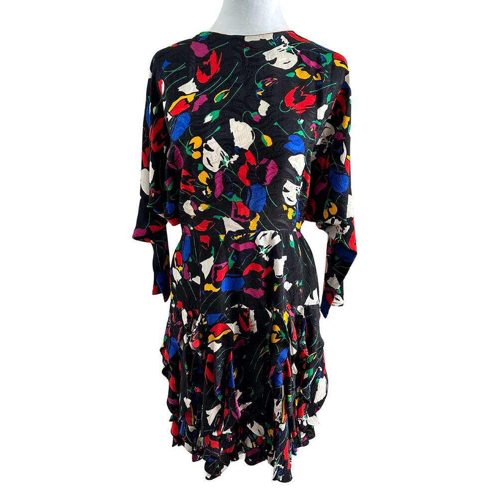 St. Gillian 100% Silk Vintage Ruffle Abstract Flowers I 12